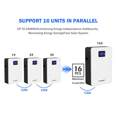 10kwh 20kwh লিথিয়াম Lifepo4 পাওয়ারওয়াল সোলার ব্যাটারি ইনভার্টার 51.2V 48V 100Ah 200Ah