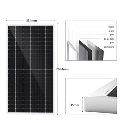 500W 182x182mm সৌর ফটোভোলটাইক মনোক্রিস্টালাইন PV প্যানেল সেল 132pcs