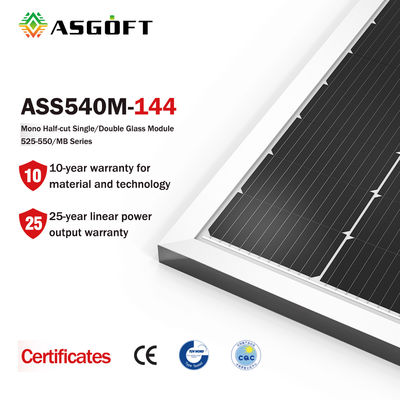 বাড়ির জন্য স্বচ্ছ 450w 500w 540w মনো বাইফেসিয়াল সোলার প্যানেল সিস্টেম
