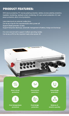 7kw 8kw 10kw 15kw হাইব্রিড সোলার ইনভার্টার 48v 240v এনার্জি স্টোরেজ স্প্লিট ফেজ