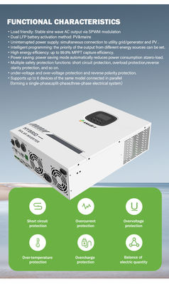 5kw 8kw 10 Kw 12kw ফটোভোলটাইক হাইব্রিড অন গ্রিড ইনভার্টার সোলার সিস্টেম