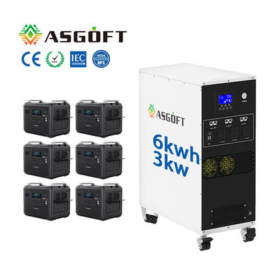 6KWH অল ইন ওয়ান পোর্টেবল পাওয়ার স্টেশন Lifepo4 অফ গ্রিড 3kw হাইব্রিড ইনভার্টার