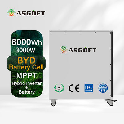 6Kwh lifepo4 ব্যাটারি সোলার চার্জিং এনার্জি স্টোরেজ ব্যাটারি সিস্টেম 6KW ইনভার্টার