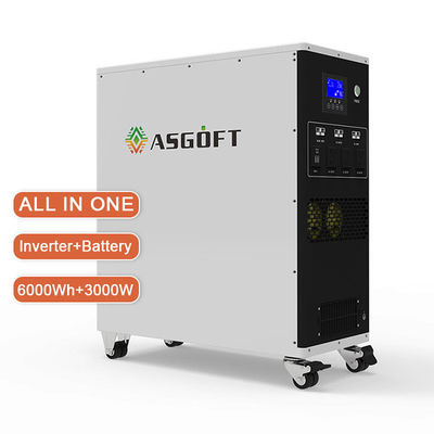 সোলার চার্জড পোর্টেবল পাওয়ার ব্যাংক 6Kwh ব্যাটারি এবং 3Kw ইনভার্টার পোর্টেবল মোবাইল পাওয়ার