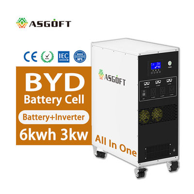 সোলার চার্জড পোর্টেবল পাওয়ার ব্যাংক 6Kwh ব্যাটারি এবং 3Kw ইনভার্টার পোর্টেবল মোবাইল পাওয়ার