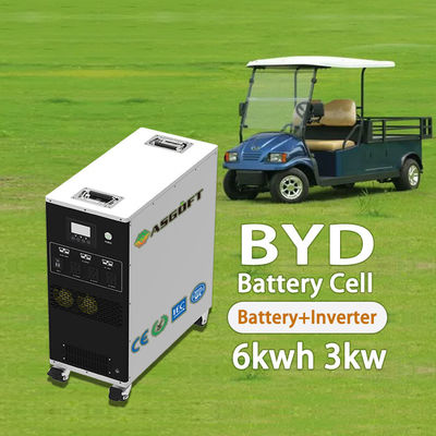 অল ইন ওয়ান ব্যাটারি এনার্জি স্টোরেজ 6Kwh Lifepo4 ব্যাটারি প্যাক ইনভার্টার 3000W MPPT