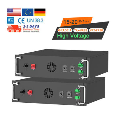 উচ্চ ভোল্টেজ 15kwh-750kwh লিথিয়াম আয়রন ব্যাটারি প্যাক Lifepo4 51.2v 100Ah র্যাক মাউন্ট ব্যাটারি লিথিয়াম আয়ন ব্যাটারি