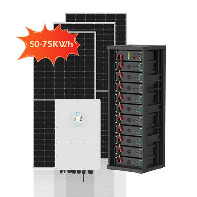 50kWh 75kWh হাই ভোল্টেজ হাইব্রিড সোলার এনার্জি সিস্টেম 100kWh 300kwh 750kWh অন অফ গ্রিড পিভি ক্যাবিনেট ব্যাটারি