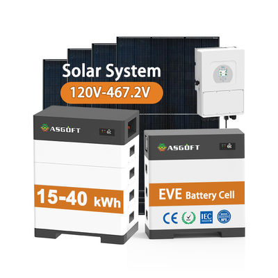 উচ্চ ভোল্টেজ সৌর ব্যাটারি 15kw-40kw গৃহস্থালি সৌর শক্তি সিস্টেম লিথিয়াম ব্যাটারি সহ সৌর শক্তি ব্যাংক