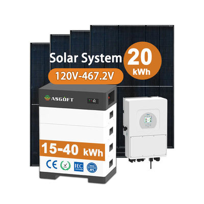 উচ্চ ভোল্টেজ সৌর ব্যাটারি 15kw-40kw গৃহস্থালি সৌর শক্তি সিস্টেম লিথিয়াম ব্যাটারি সহ সৌর শক্তি ব্যাংক