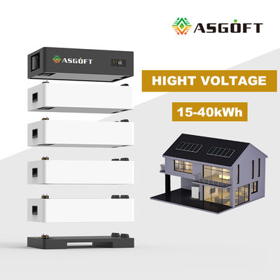 উচ্চ ভোল্টেজ 100Ah সৌর জেনারেটর 15kwh-40kw স্ট্যাকযোগ্য শক্তি সঞ্চয় ব্যাটারি 100Ah হোম লিথিয়াম আয়ন ব্যাটারি