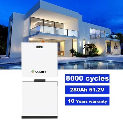 51.2V 280Ah 15kWh LiFePO4 লিথিয়াম ব্যাটারি স্ট্যাকযোগ্য বিএমএস 10kWh 20kWh পিভি স্টোরেজ