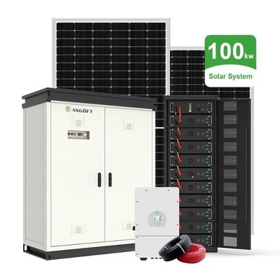 সম্পূর্ণ 50KW হাইব্রিড সৌর শক্তি সিস্টেম 100KW সঙ্গে 100kWh ব্যাটারি পাওয়ার সেট
